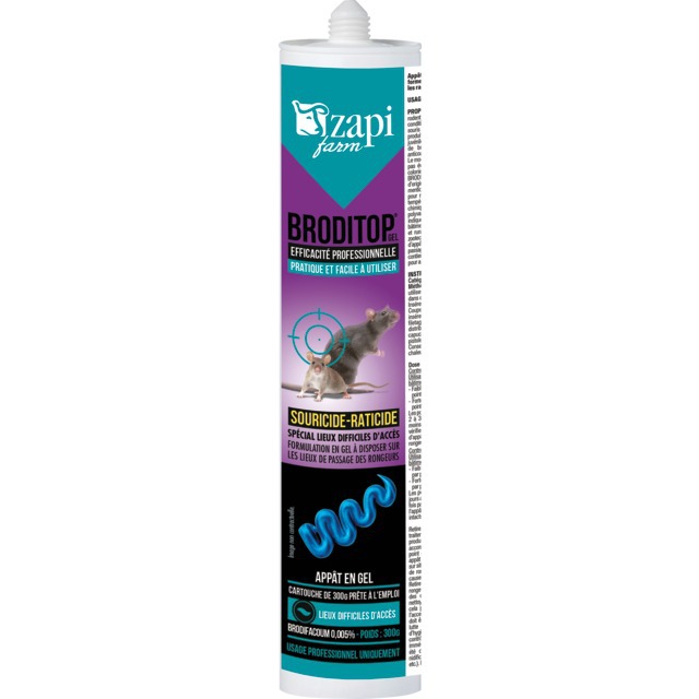 Souricide Raticide PRO Broditop GEL Cartouche de 300G référence fournisseur 2829054